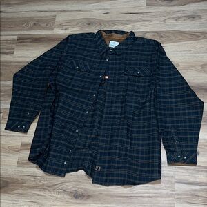 Legendary Whitetails Men's Plaid Button Down Shirt - Green and Brown 4XT